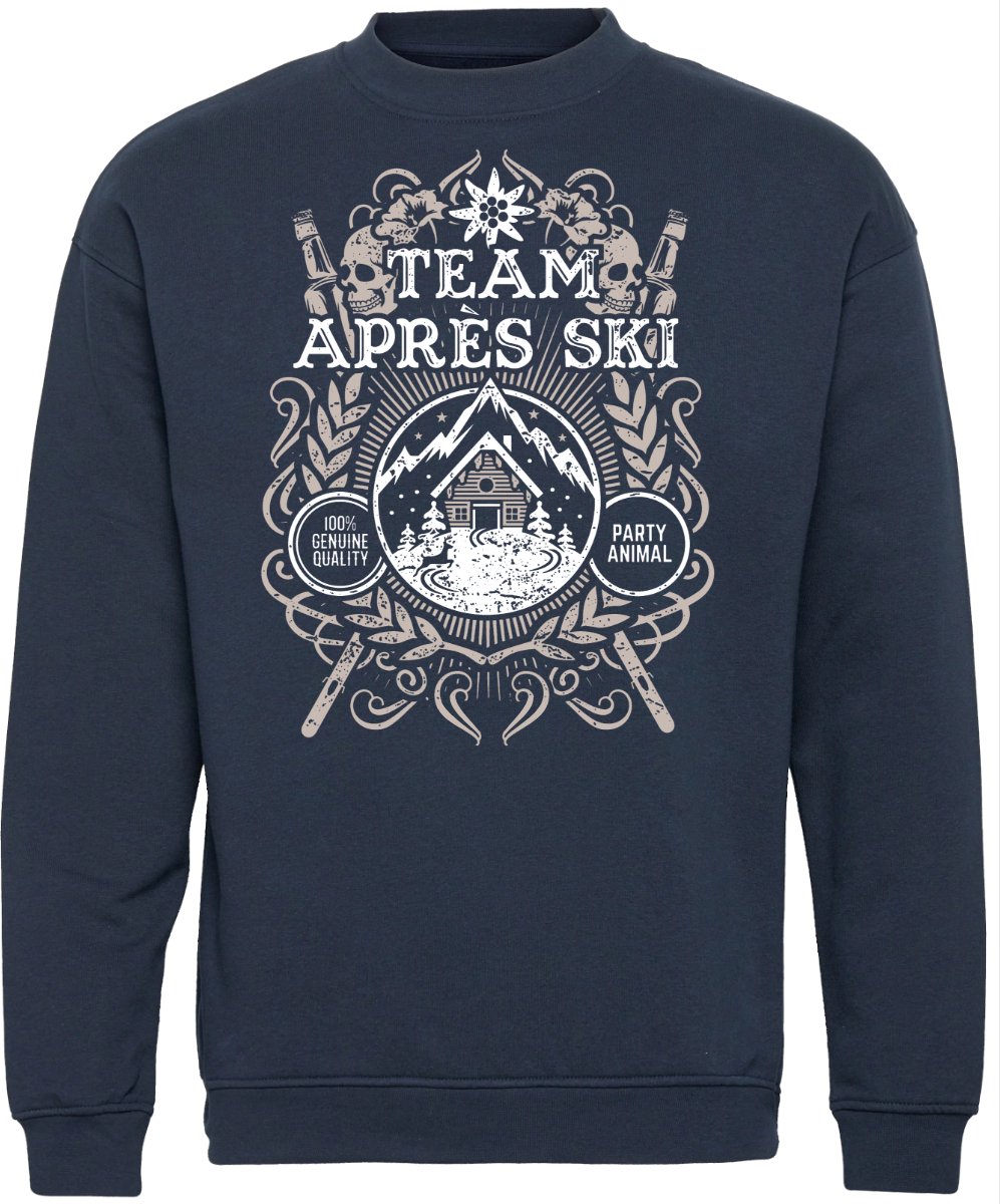 Sweater Team Apres Ski Print | Apres Ski Verkleedkleren | Ski Pully Heren | Foute Party Ski Trui | Navy | maat XXL